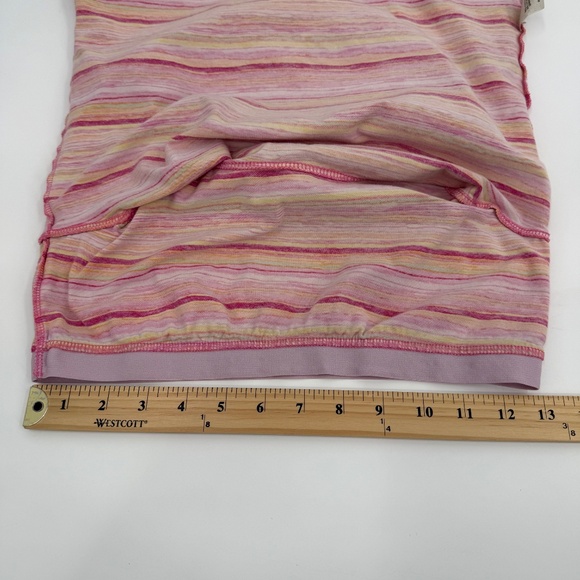 J Jill Top Women Medium Pink Shelf Bra Tank Sleeveless Striped ScoopNeck Stretch - Picture 7 of 10